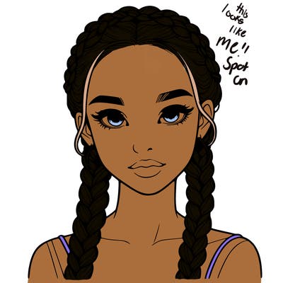 realistic girl with braids