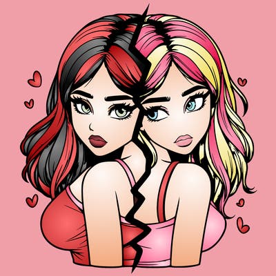 realistic girl split
