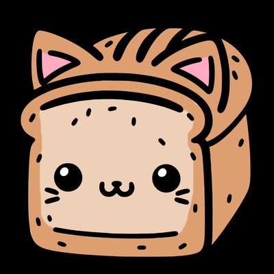 loaf of bread with cat ears and cat face