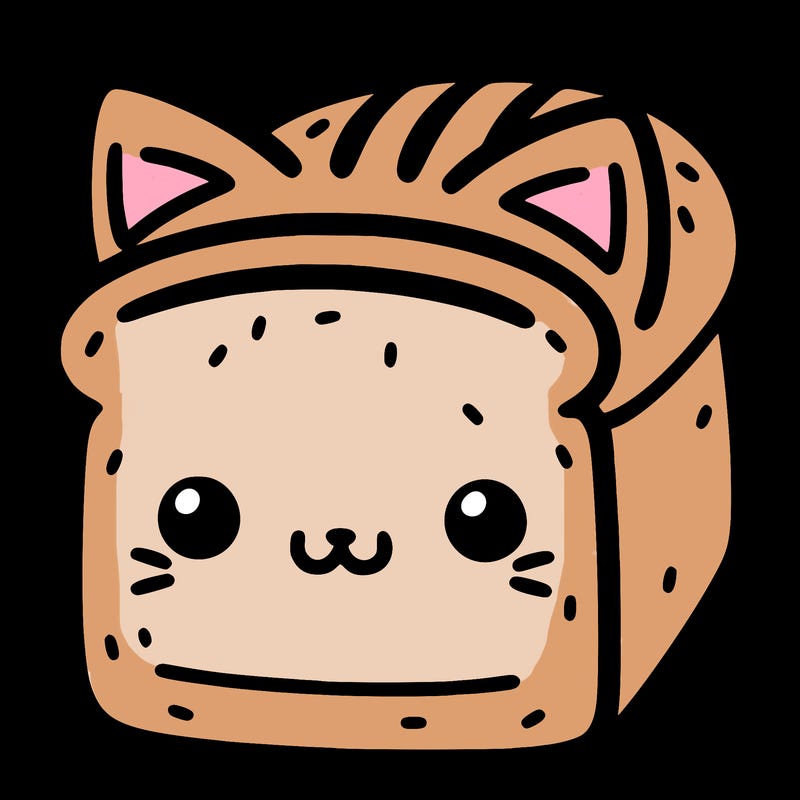 loaf of bread with cat ears and cat face