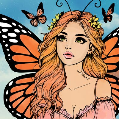 butterfly fairy realistic girl