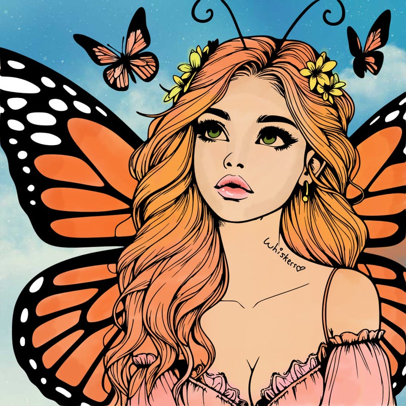 butterfly fairy realistic girl