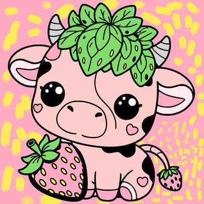 cute strawberry cow