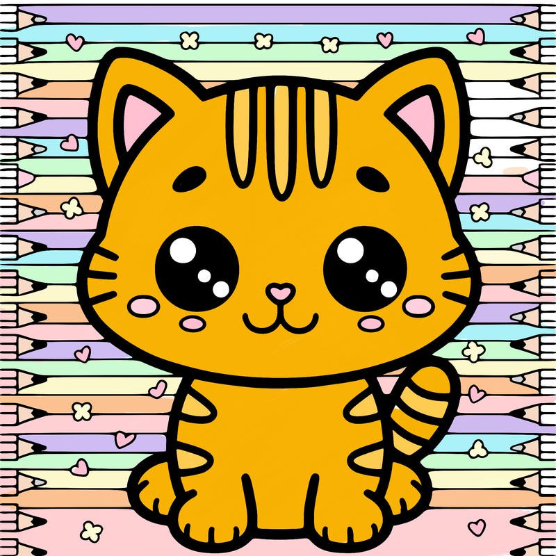 cute cat with stripes