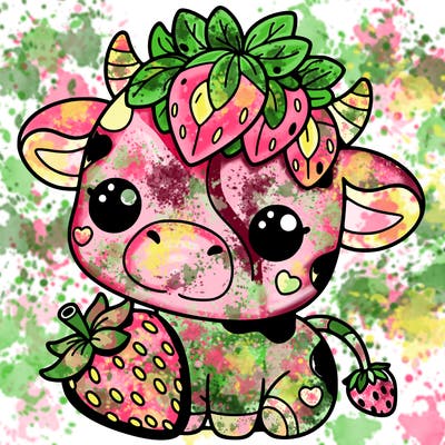cute strawberry cow