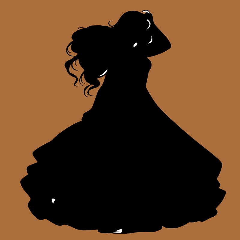 realistic woman with dress flowing in the wind