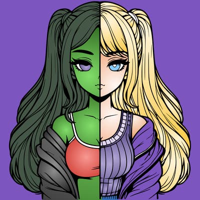 realistic girl split