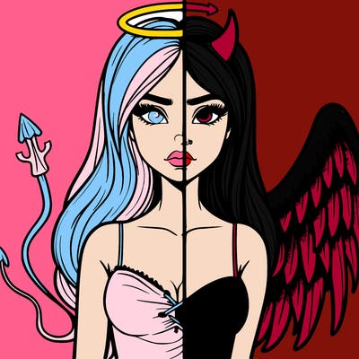 devil vs angel realistic girl