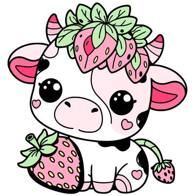 cute strawberry cow