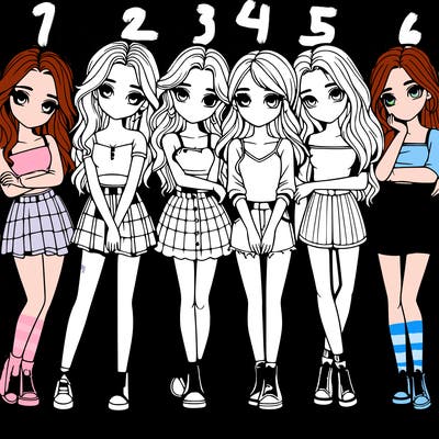 a group of girls realistic