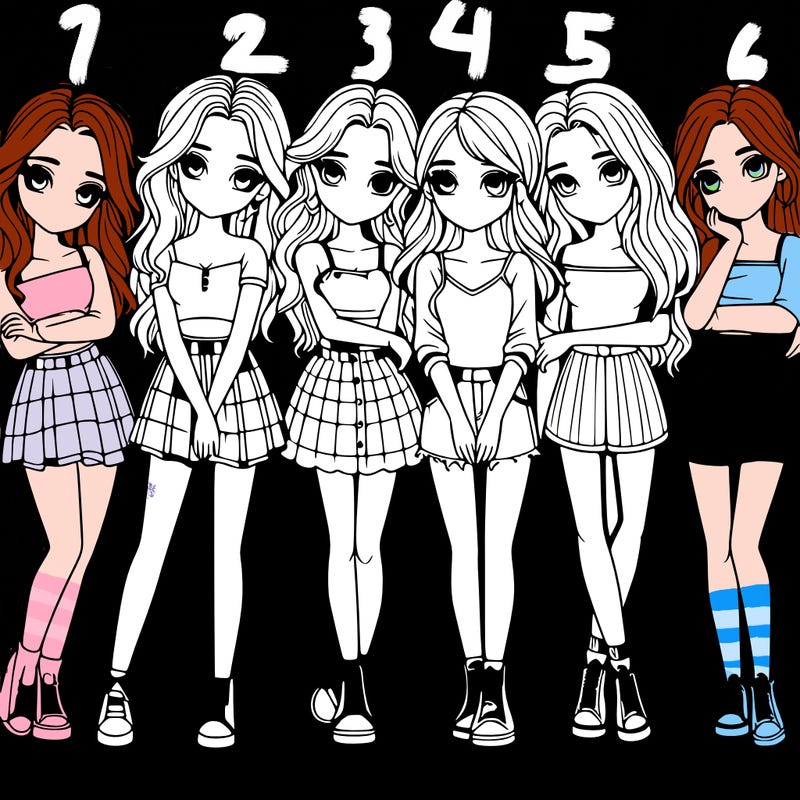 a group of girls realistic