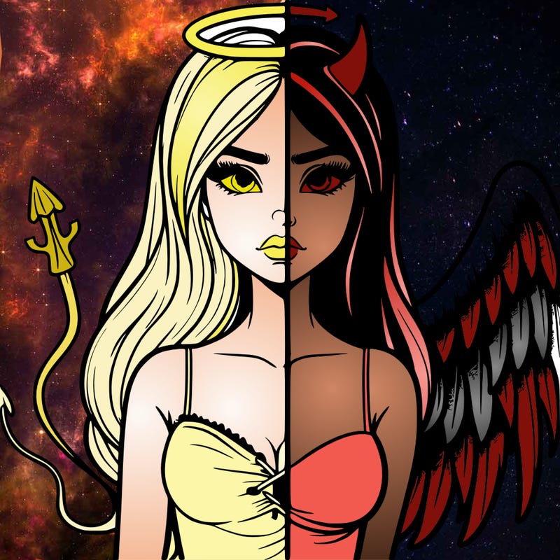 devil vs angel realistic girl