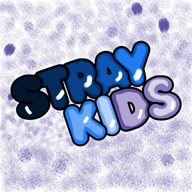 bubble letters saying stray kids