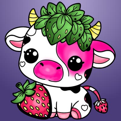 cute strawberry cow