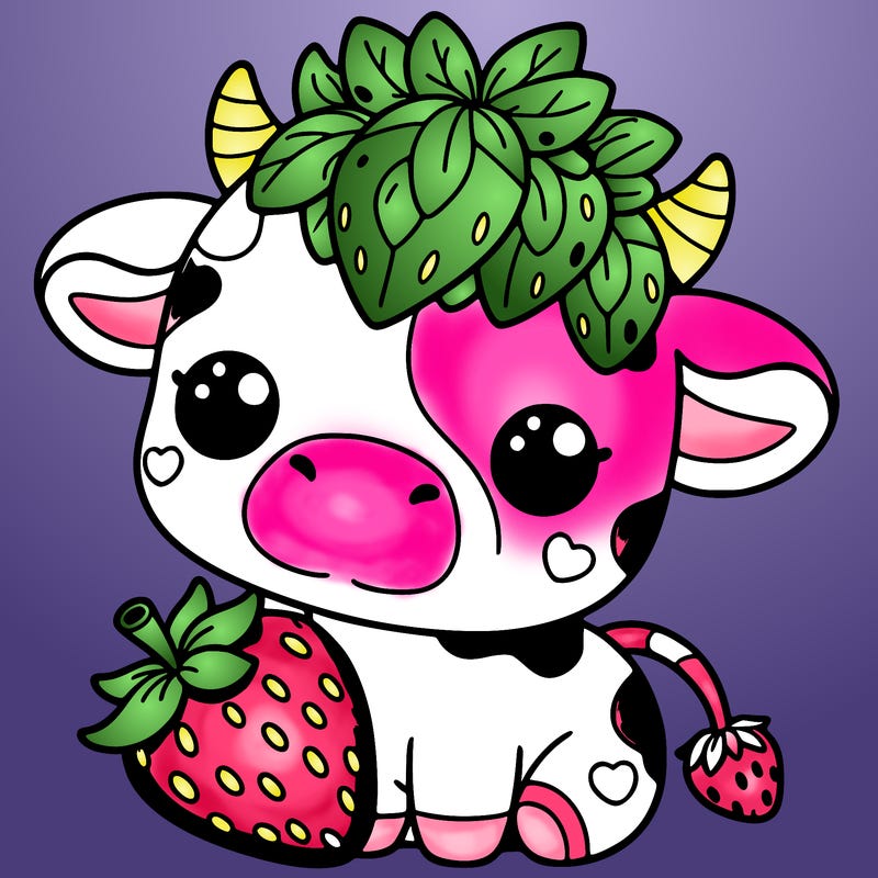 cute strawberry cow
