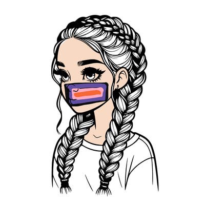 realistic girl with braids