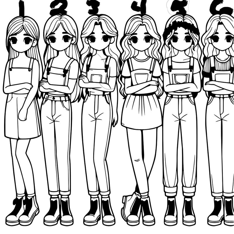 6 girls is a line