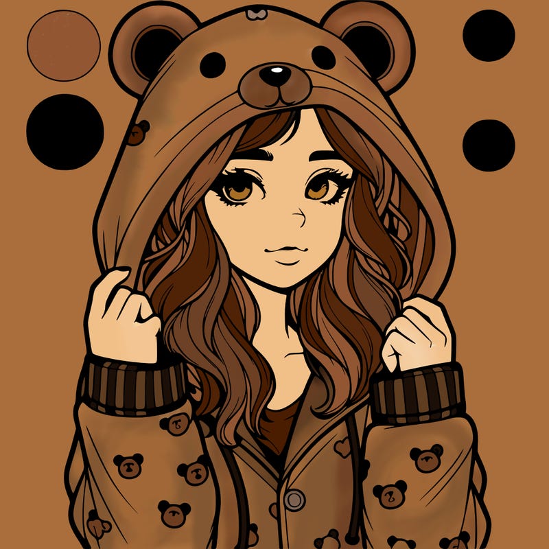realistic girl in a animal pjs hoodie