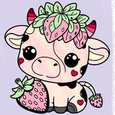 cute strawberry cow