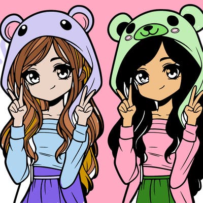 teen girl in animal costume