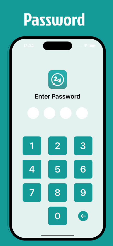 Direct Message : GB Tools WA - Secure password lock screen with a numeric keypad for the Direct Message GB Tools WA app