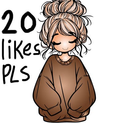 girl with baggy sweatshirt and messy bun
