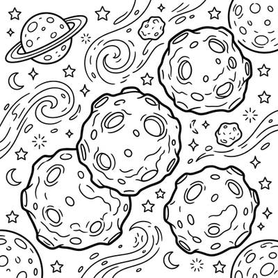 Journey into space with this captivating coloring page designed for kids, featuring fun Near-Earth asteroids and celestial wonders. Perfect for sparking imagination and learning about the cosmos through creative play.