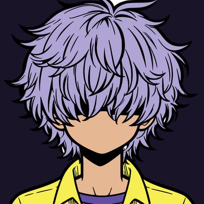 manga boy fluffy hair covering his eyes