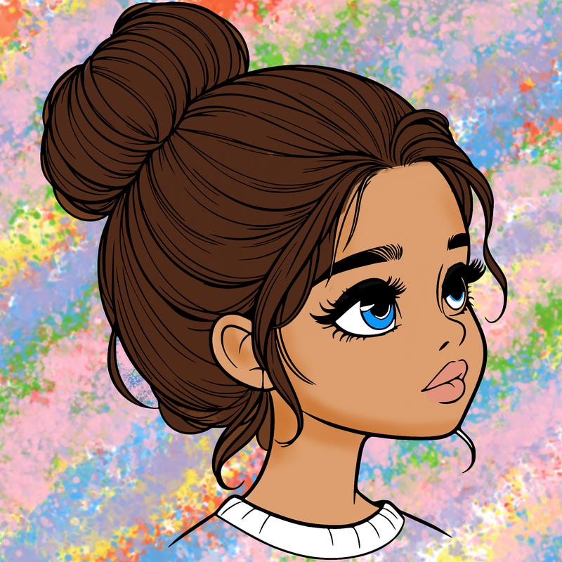 realistic girl with bun