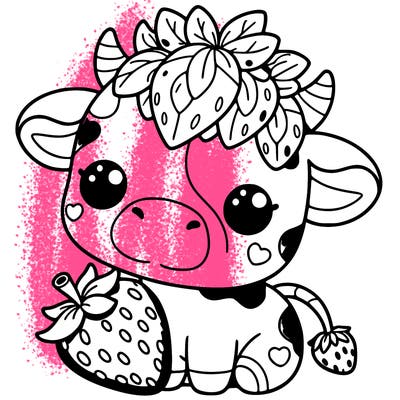cute strawberry cow