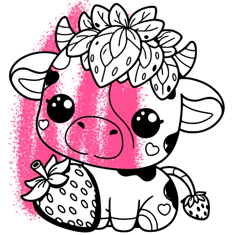 cute strawberry cow