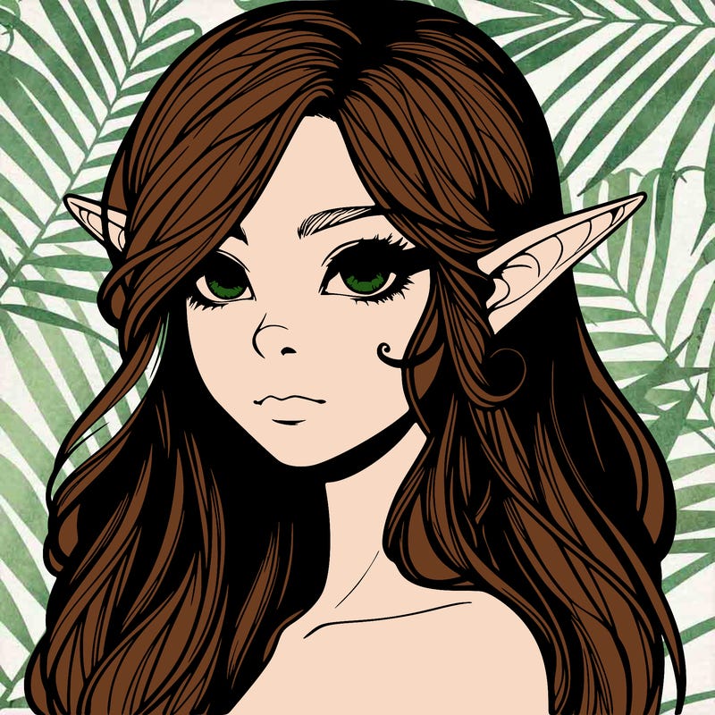 elf girl realistic dark fantasy