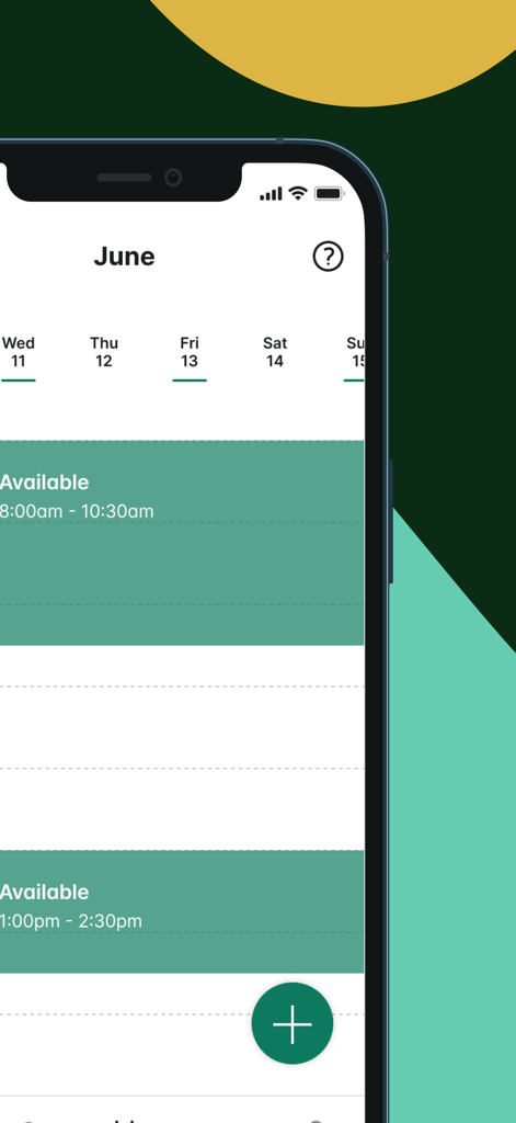 Tasker by Taskrabbit mobile app screen showing availability calendar for service providers