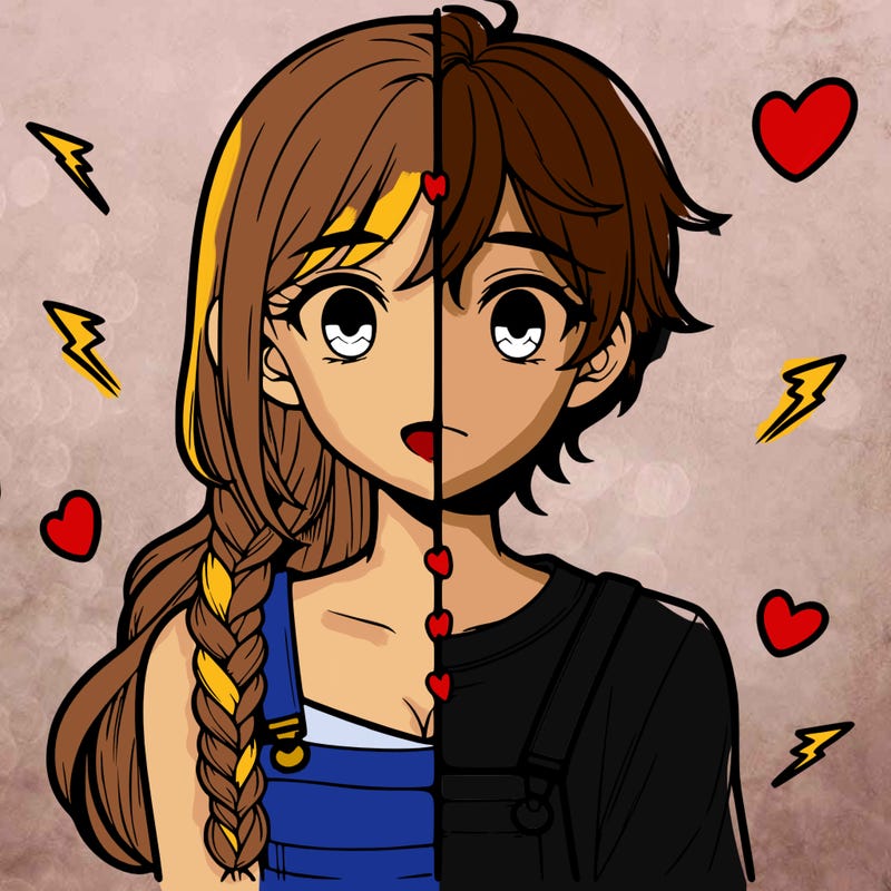 realistic girl boy split
