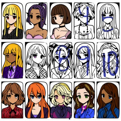 girls that look diffrent anime