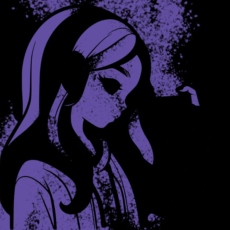 a realistic girl spray painting