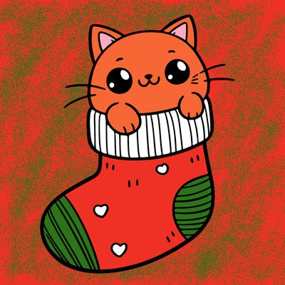 cute cat in a sock
