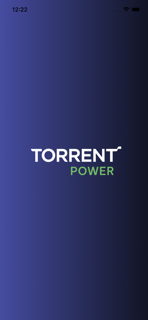 Torrent Power Connect - Torrent Power Connect app splash screen showing the company logo on a blue gradient background