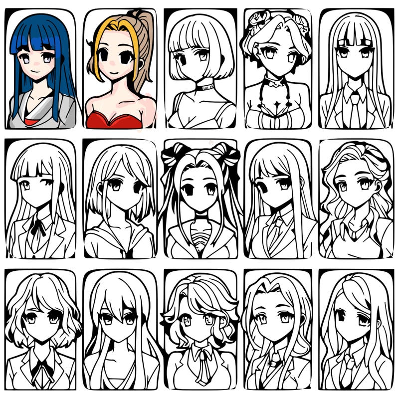 girls that look diffrent anime