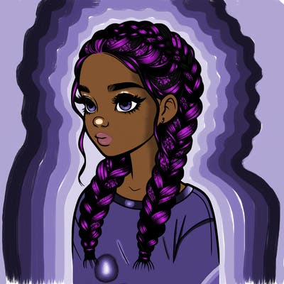 realistic girl with braids