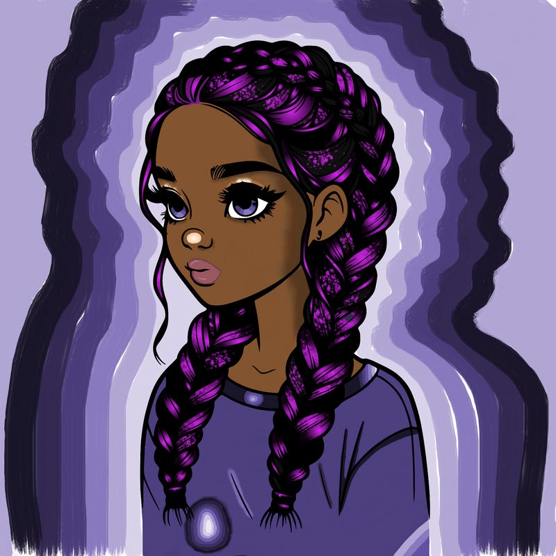 realistic girl with braids