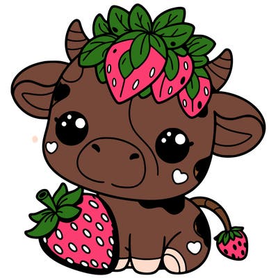 cute strawberry cow