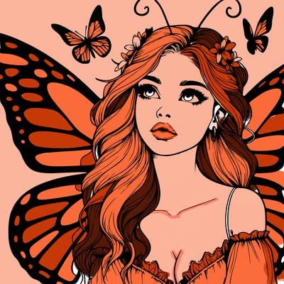 butterfly fairy realistic girl