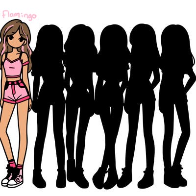 a group of girls wearing crop tops and shorts