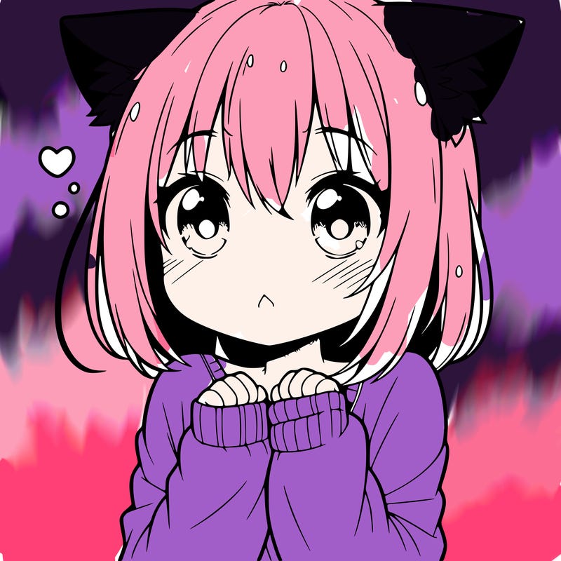 shy anime catgirl