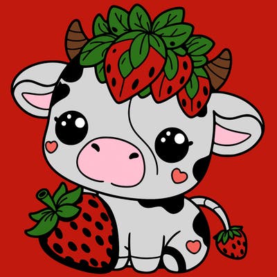 cute strawberry cow