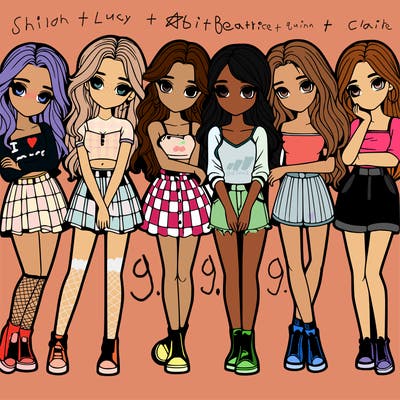 a group of girls realistic