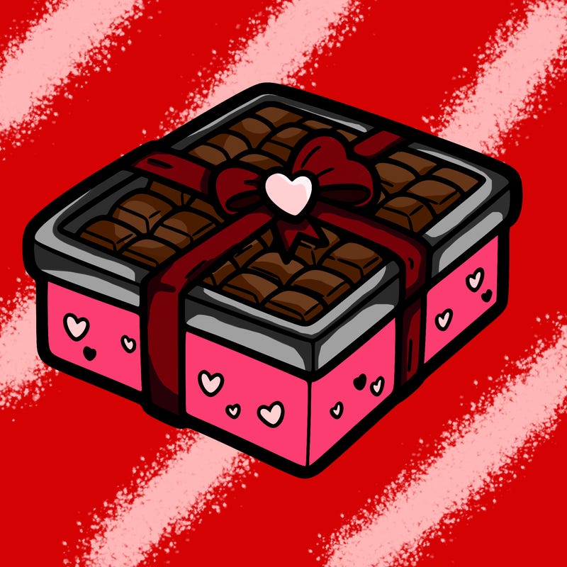 a box of chocolate for valentines day