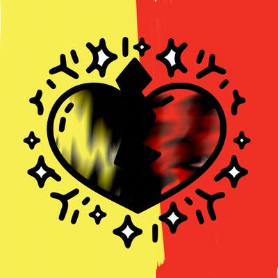 heart split in middle