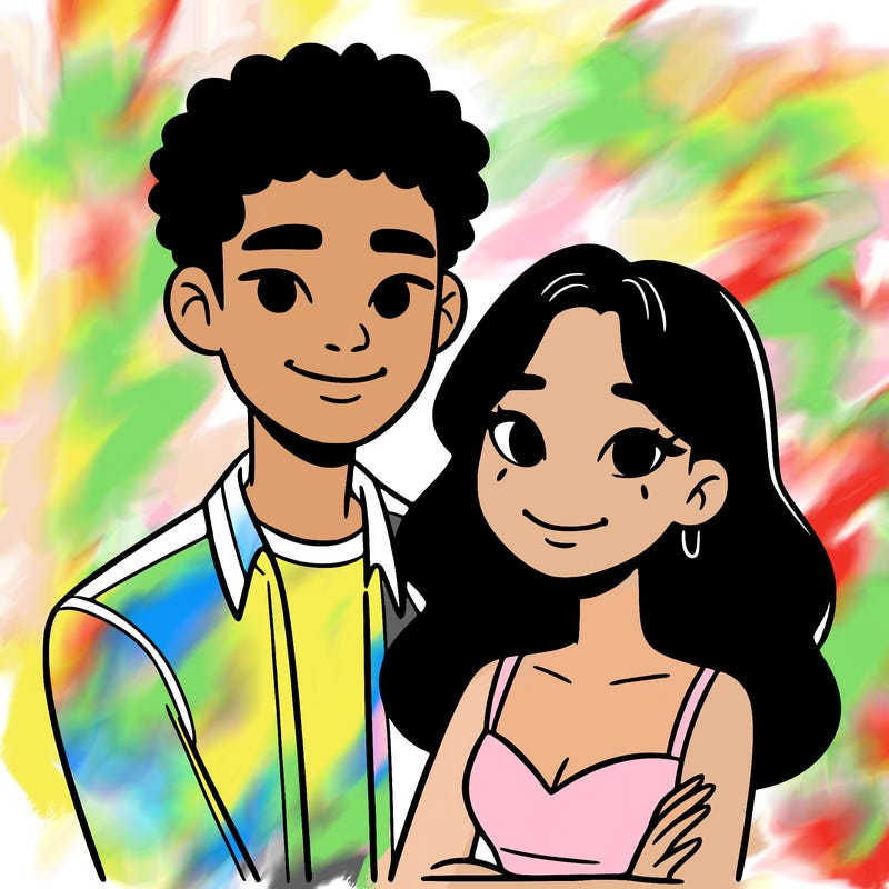 black woman and asian man couple